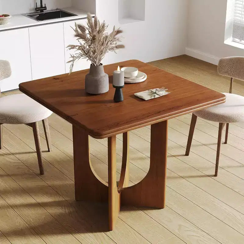 Table à manger carrée en bois Lantine pour 2-4 personnes, petite table de 80 cm pour salle à manger, cuisine, petits espaces