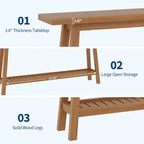 COZONY 71 Console étroite avec rangement, table d'appoint extra longue derrière le canapé, table d'entrée industrielle à 2 niveaux de style ferme