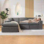 Modular Sectional Sofa, 110 Sponge Compression Sofas with Deep Seat, Sectional Couches for Living Room and Bedroom, No Assembly Required