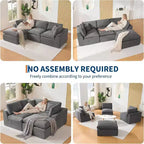 Canapé sectionnel modulaire, canapé 110 compression éponge avec assise profonde, canapés modulaires pour salon et chambre, aucun assemblage requis