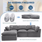 Canapé sectionnel modulaire, canapé 110 compression éponge avec assise profonde, canapés modulaires pour salon et chambre, aucun assemblage requis