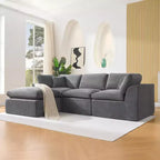 Canapé sectionnel modulaire, canapé 110 compression éponge avec assise profonde, canapés modulaires pour salon et chambre, aucun assemblage requis