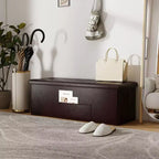 Banc de rangement pliant Costway 43 pouces avec poche latérale Coffre de rangement Marron/Gris/Gris foncé/Noir/Blanc