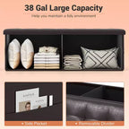 Banc de rangement pliant Costway 43 pouces avec poche latérale Coffre de rangement Marron/Gris/Gris foncé/Noir/Blanc