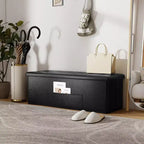 Banc de rangement pliant Costway 43 pouces avec poche latérale Coffre de rangement Marron/Gris/Gris foncé/Noir/Blanc