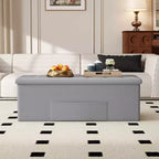 Banc de rangement pliant Costway 43 pouces avec poche latérale Coffre de rangement Marron/Gris/Gris foncé/Noir/Blanc