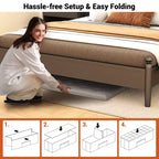 Banc de rangement pliant Costway 43 pouces avec poche latérale Coffre de rangement Marron/Gris/Gris foncé/Noir/Blanc