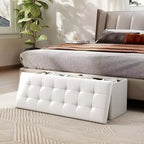 Banc de rangement pliant Costway 43 pouces avec poche latérale Coffre de rangement Marron/Gris/Gris foncé/Noir/Blanc
