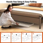 Banc de rangement pliant Costway 43 pouces avec poche latérale Coffre de rangement Marron/Gris/Gris foncé/Noir/Blanc