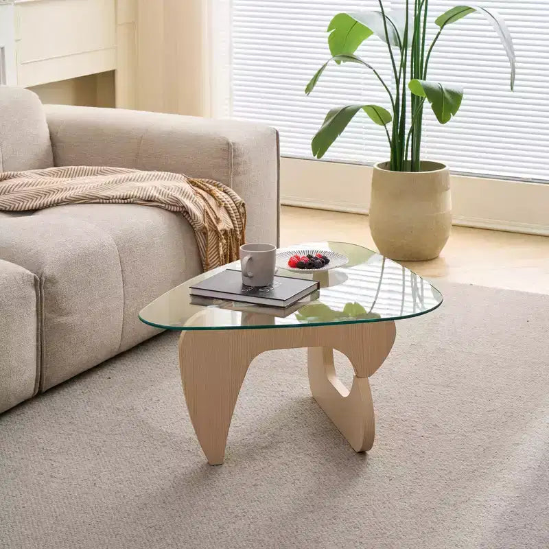 Table basse de salon moderne de style ferme Mid-Century en noyer