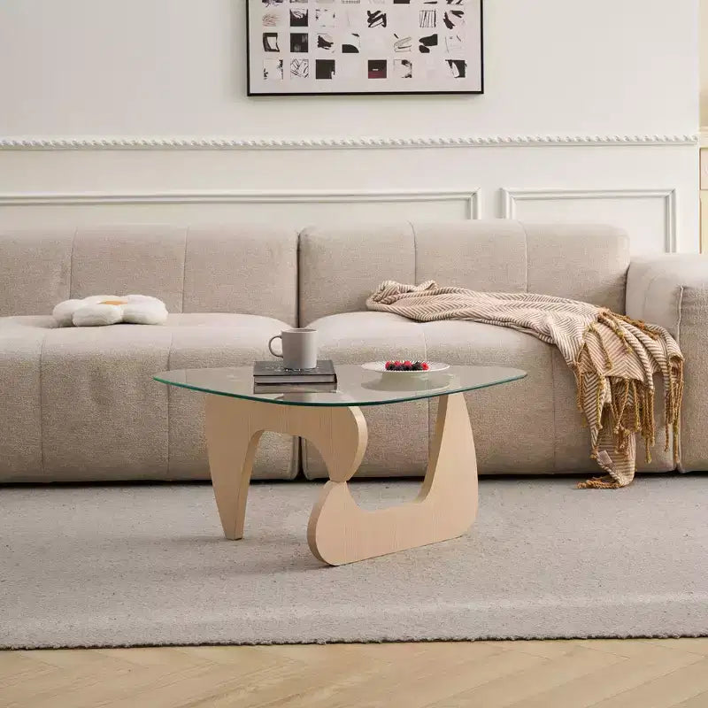 Table basse de salon moderne de style ferme Mid-Century en noyer