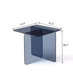 Table de chevet en verre fumé trempé, table d'appoint grise moderne pour chambre à coucher et salon