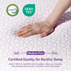 Matelas Sersper 12 Rayon en mousse à mémoire de forme et gel rafraîchissant au charbon de bambou - Compatible avec sommier tapissier, sommier à ressorts ou sommier à lattes