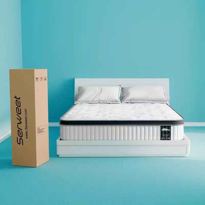Matelas Hybride Respirant Serweet 20 cm - Compatible avec lit plate-forme, sommier tapissier ou base à lattes