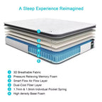Matelas Hybride Respirant Serweet 20 cm - Compatible avec lit plate-forme, sommier tapissier ou base à lattes