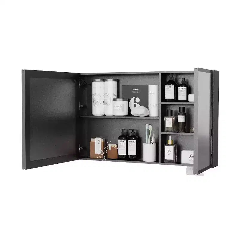 Armoire de toilette en aluminium FAMYYT de 35 po l. x 24 po H avec miroir et éclairage, antibuée, facile à installer