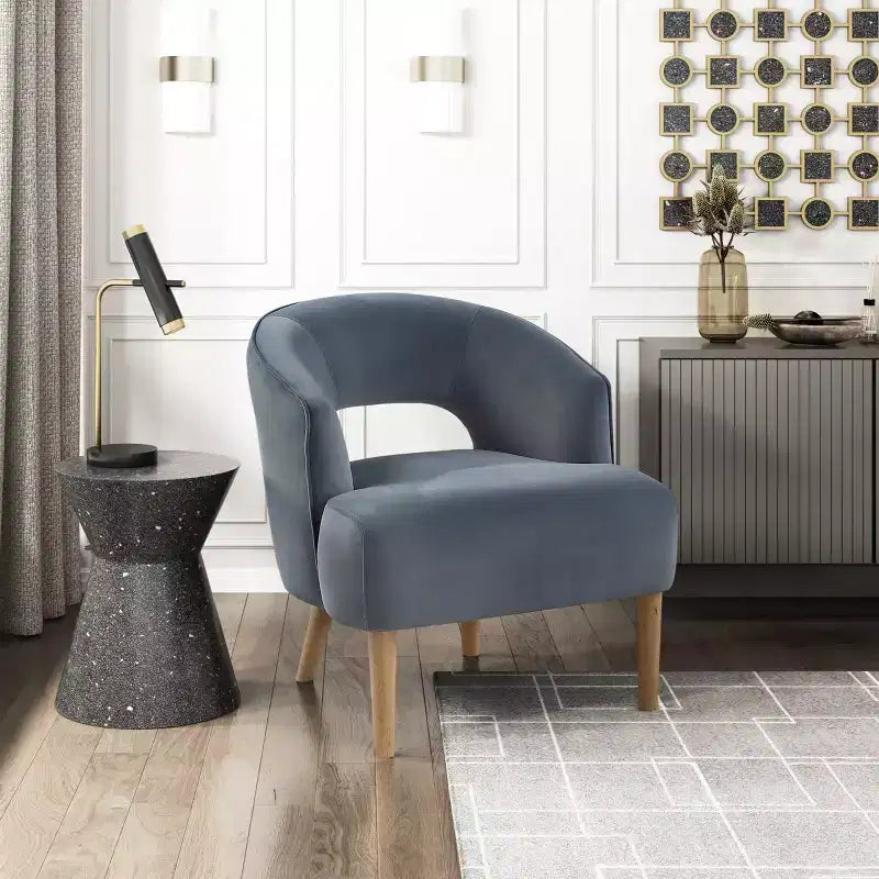 Fauteuil d'appoint contemporain en velours GDFStudio Bennett