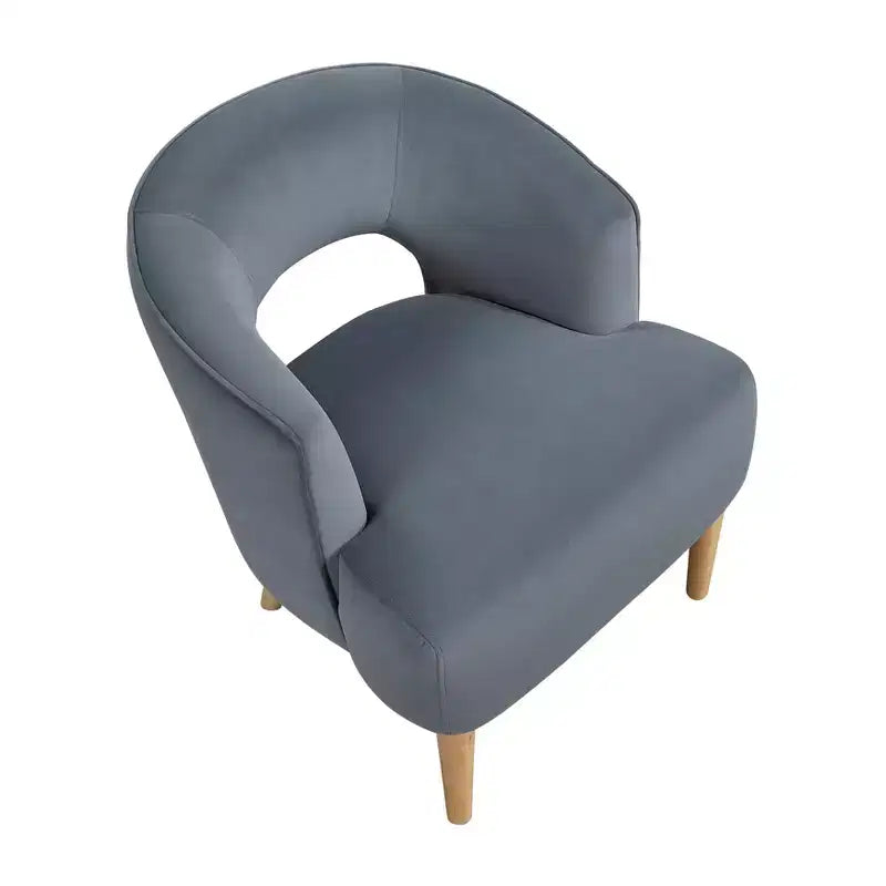 Fauteuil d'appoint contemporain en velours GDFStudio Bennett