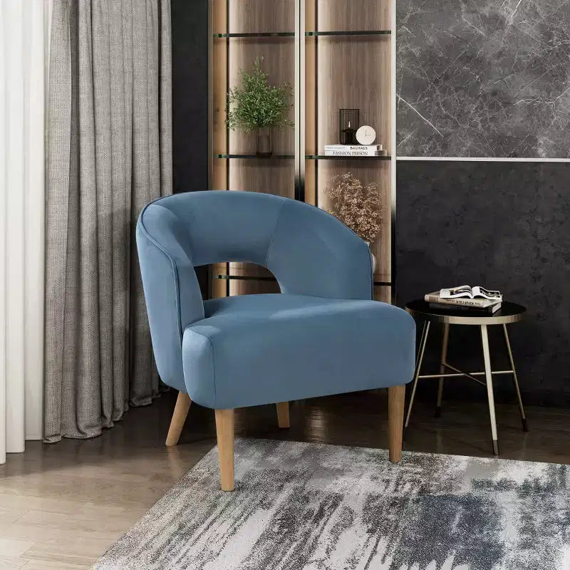 Fauteuil d'appoint contemporain en velours GDFStudio Bennett