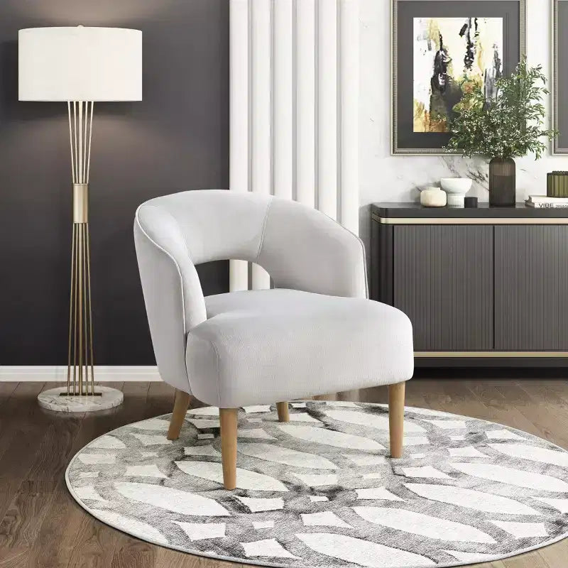 Fauteuil d'appoint contemporain en velours GDFStudio Bennett