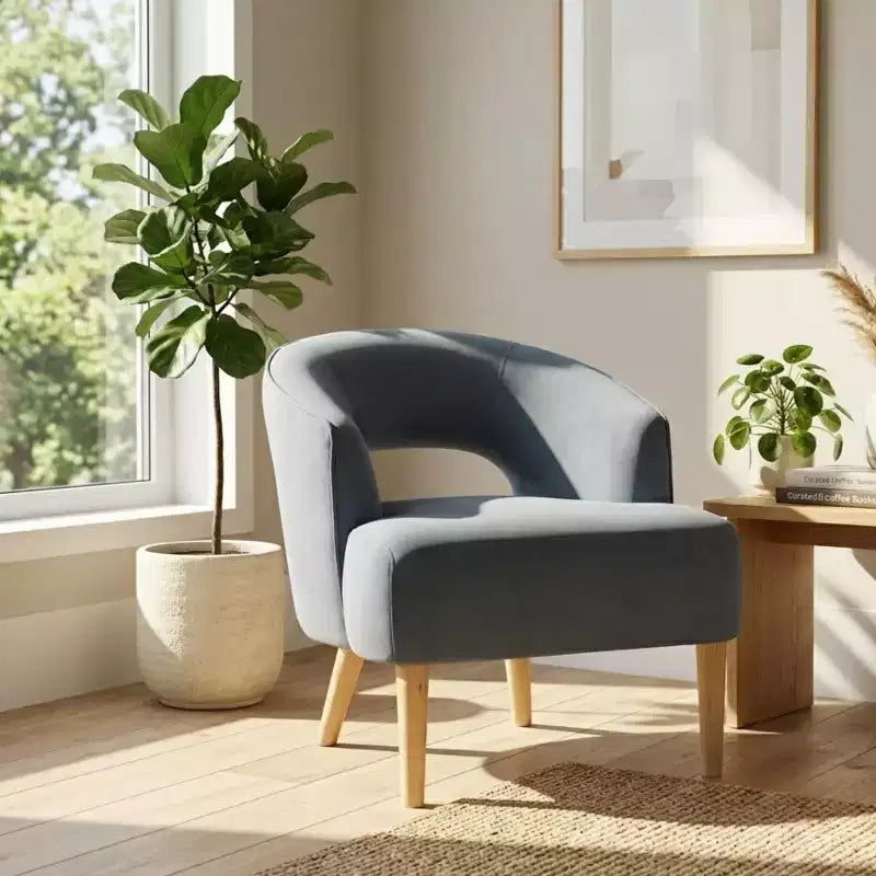 Fauteuil d'appoint contemporain en velours GDFStudio Bennett