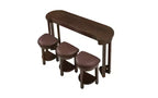 Ensemble de bar 4 pièces avec 3 tabourets rembourrés en PU, table de salle à manger hauteur comptoir, ensemble petit-déjeuner peu encombrant pour cuisine, salle à manger, expresso