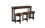 Ensemble de bar 4 pièces avec 3 tabourets rembourrés en PU, table de salle à manger hauteur comptoir, ensemble petit-déjeuner peu encombrant pour cuisine, salle à manger, expresso