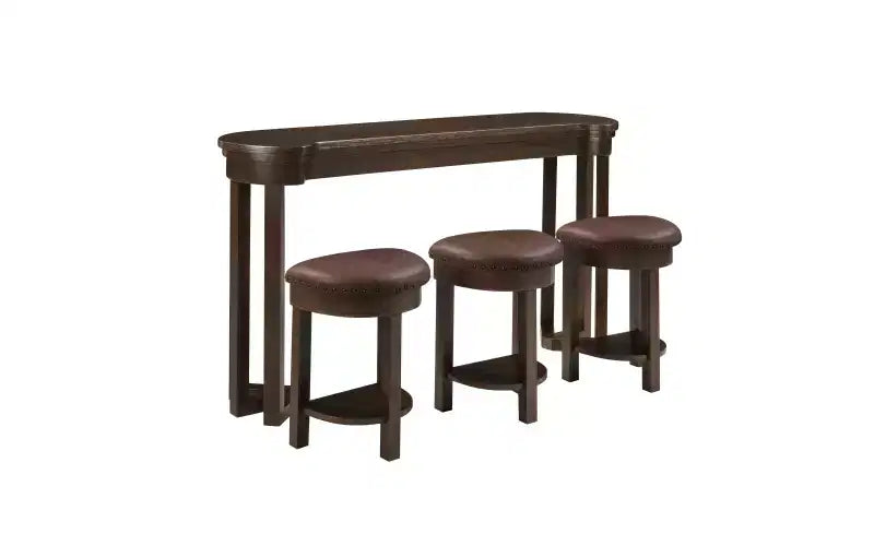 Ensemble de bar 4 pièces avec 3 tabourets rembourrés en PU, table de salle à manger hauteur comptoir, ensemble petit-déjeuner peu encombrant pour cuisine, salle à manger, expresso
