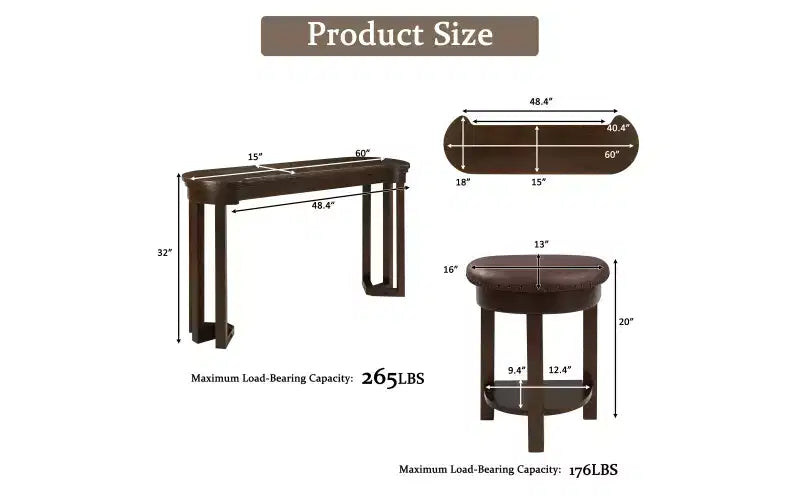 Ensemble de bar 4 pièces avec 3 tabourets rembourrés en PU, table de salle à manger hauteur comptoir, ensemble petit-déjeuner peu encombrant pour cuisine, salle à manger, expresso