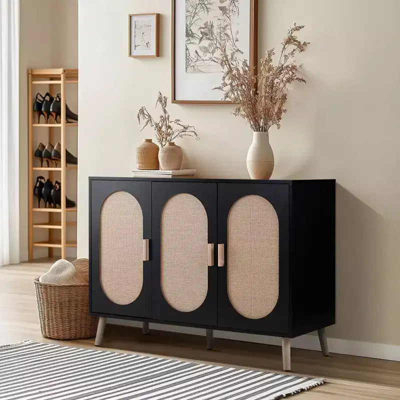 Meuble à chaussures Karl Home moderne en rotin pour 24 paires