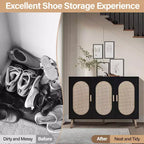 Meuble à chaussures Karl Home moderne en rotin pour 24 paires