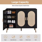 Meuble à chaussures Karl Home moderne en rotin pour 24 paires