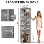 Karl Home Meuble à Chaussures WPC Rotatif à 360° à 7 Niveaux, Hauteur 72,4 po