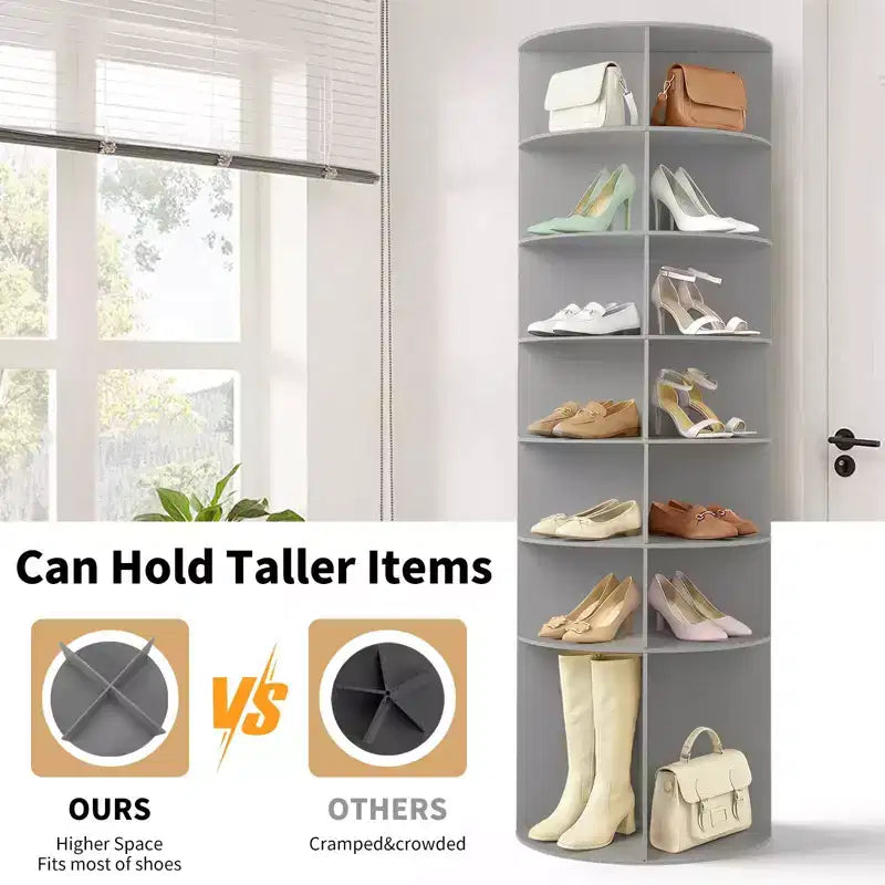 Karl Home Meuble à Chaussures WPC Rotatif à 360° à 7 Niveaux, Hauteur 72,4 po