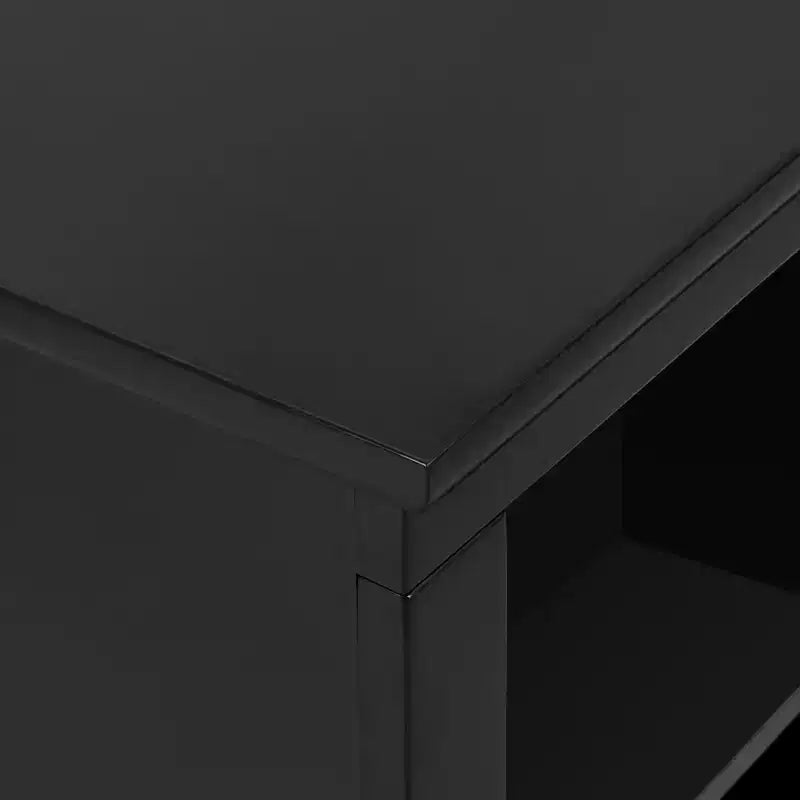 Meuble TV de style transitionnel avec 2 portes vitrées pour téléviseurs jusqu'à 85 pouces