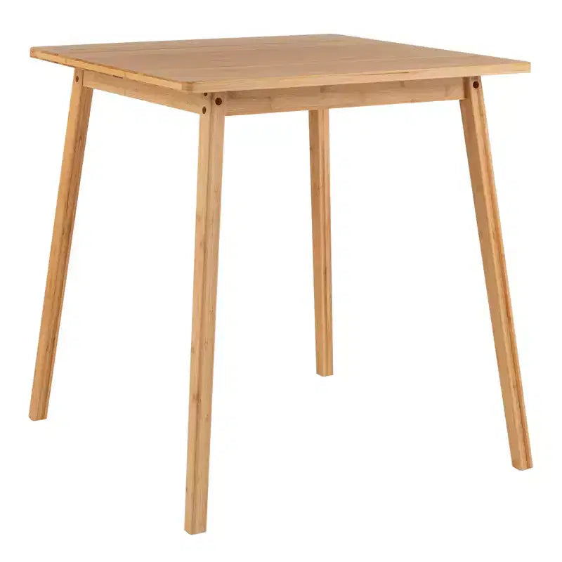 Costway Table à manger carrée en bambou de 27,5 po pour 2-4 personnes pour salle à manger