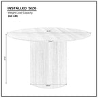 JVNOXK 46.45 Table à manger ronde en MDF de style Mid-Century Modern, noire