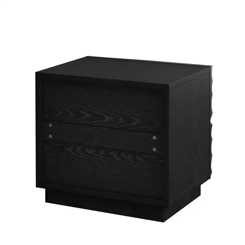 Table de chevet à 2 tiroirs en bois massif naturel pour chambre à coucher et salon