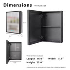 Armoire à pharmacie de salle de bain murale Zeus & Ruta 16x22 avec miroir, lumière blanche unicolore et anti-buée, étagères de rangement