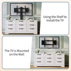 Meuble TV avec support pour téléviseur de 55 pouces, commode à 9 tiroirs, centre de divertissement avec rangement, meuble console média moderne en bois pour salon et chambre