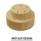 Table basse circulaire moderne en MDF de 29,53 pouces, avec motif à rayures circulaires et espace de rangement, pour la maison et la cuisine