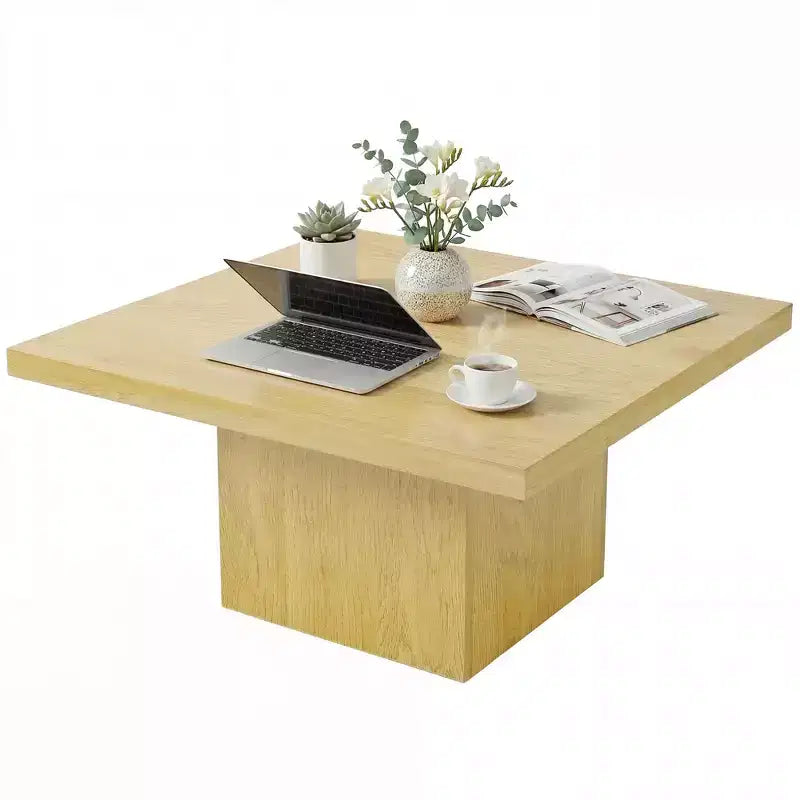 Table basse carrée HOMCOM, table basse avec plateau de 4 cm d'épaisseur, 80x80 cm
