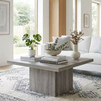 Table basse carrée HOMCOM, table basse avec plateau de 4 cm d'épaisseur, 80x80 cm