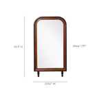 LuxenHome Miroir mural rectangulaire arrondi moderne avec cadre en bois de pin, 109,98 cm H x 60 cm L, grand miroir décoratif à cadre en bois marron