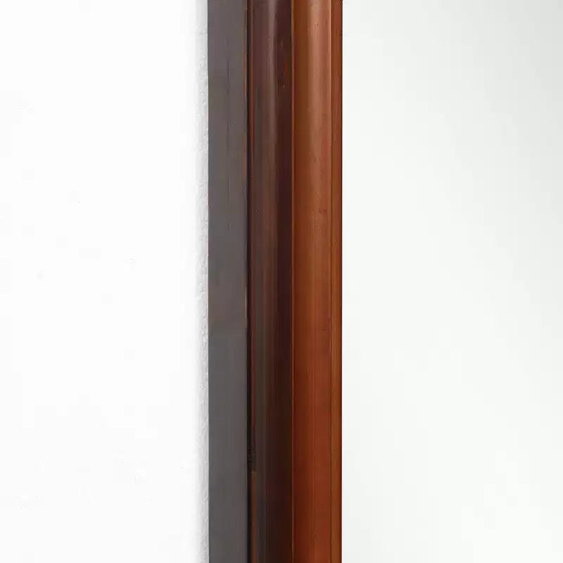 LuxenHome Miroir mural rectangulaire arrondi moderne avec cadre en bois de pin, 109,98 cm H x 60 cm L, grand miroir décoratif à cadre en bois marron