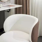 Chaise de bureau pivotante sans accoudoirs Karl Home en PU, sans roulettes, réglable en hauteur, avec support dorsal, coloris blanc et marron