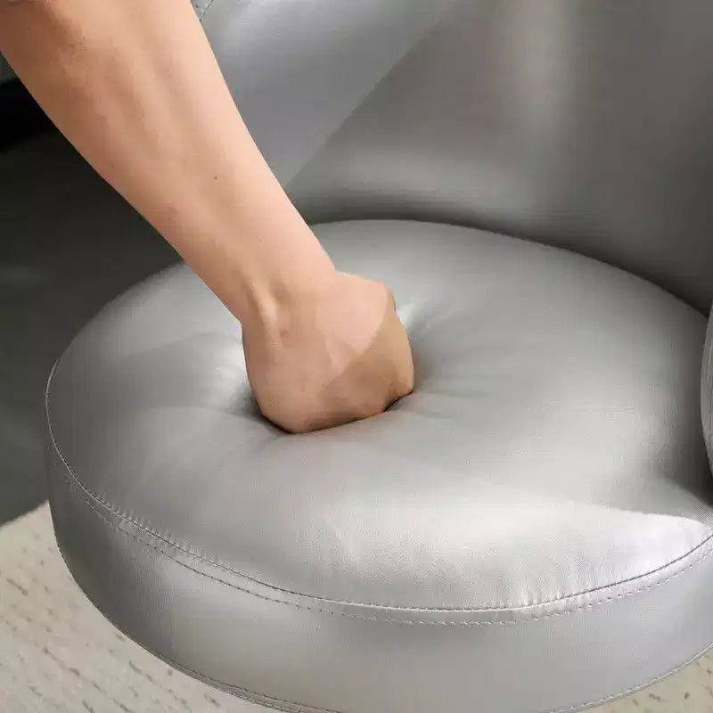Chaise de bureau pivotante sans accoudoirs Karl Home en PU, sans roulettes, réglable en hauteur, avec support dorsal, coloris blanc et marron