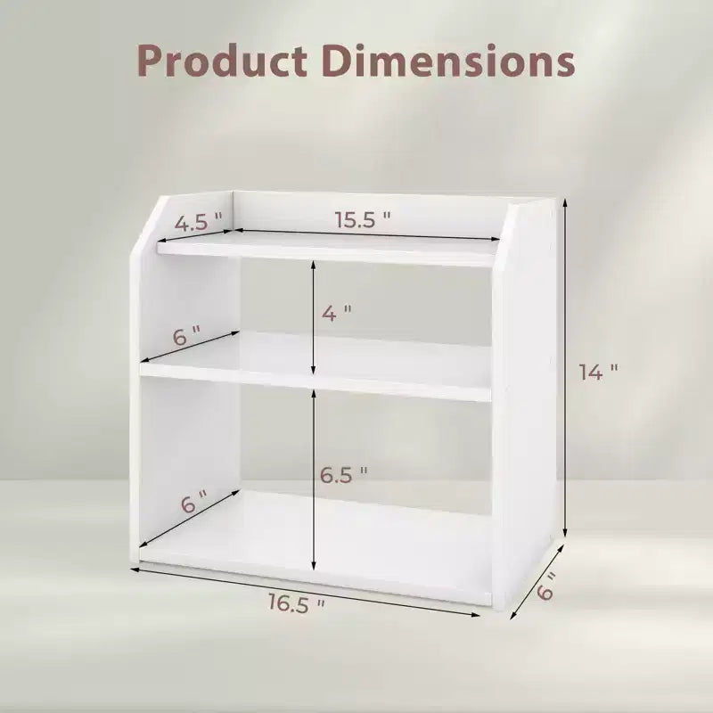 Costway Lot de 2 étagères de bureau à 3 niveaux avec garde-corps surélevés, étagère de rangement peu encombrante