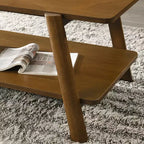 Petits jouets amusants de la marque Metz Mid-Century Modern Wood Shelf End Table, finition noyer