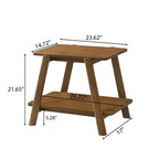 Petits jouets amusants de la marque Metz Mid-Century Modern Wood Shelf End Table, finition noyer